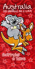 100% Cotton Australian Souvenir Aussie Kangaroos Flag Soft Beach Bath Towel Gift, Australia Kangaroos & Koalas V474-701284