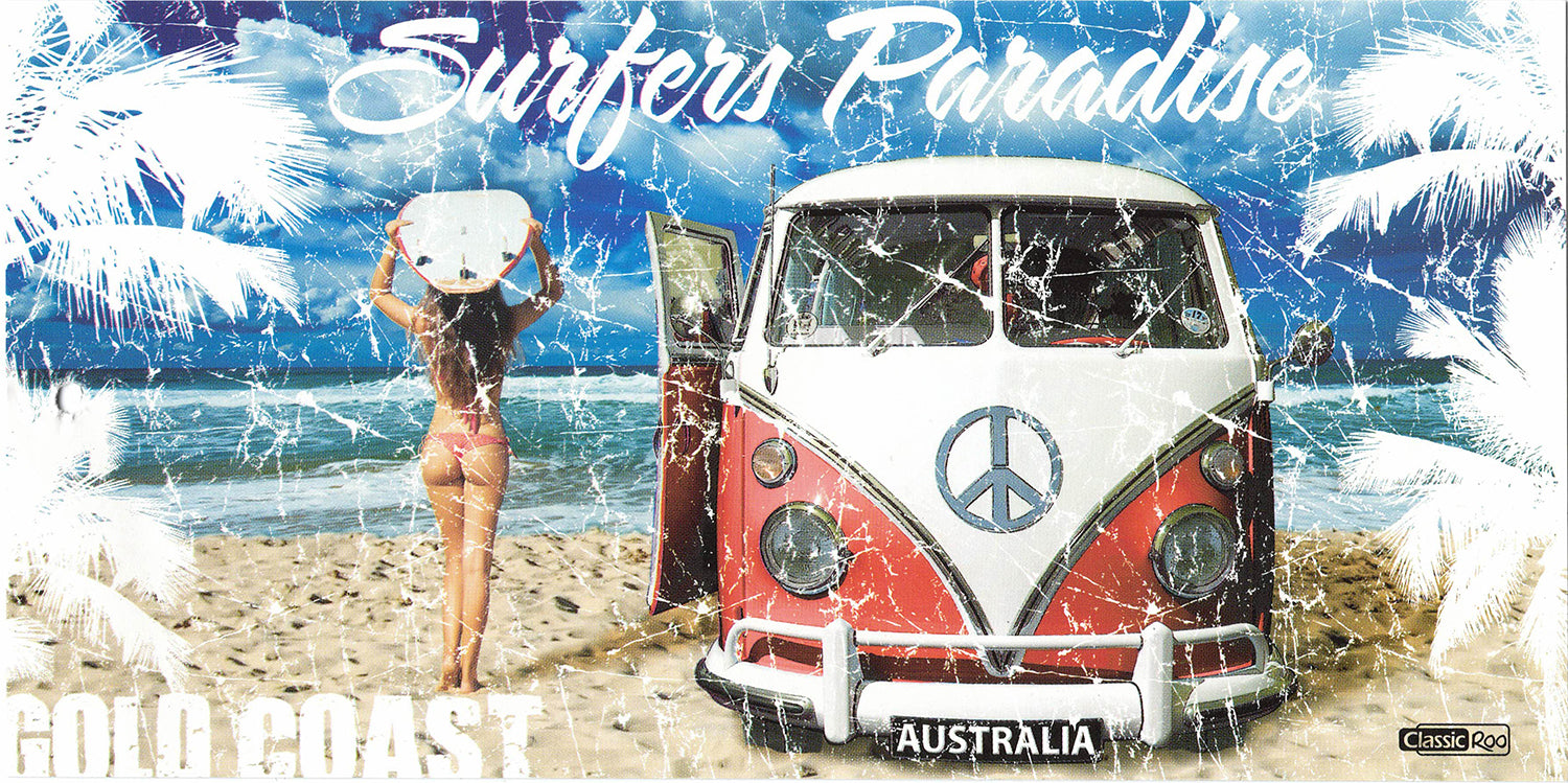 100% Cotton Australian Souvenir Aussie Kangaroos Flag Soft Beach Bath Towel Gift, Surfers Paradise V474-701285