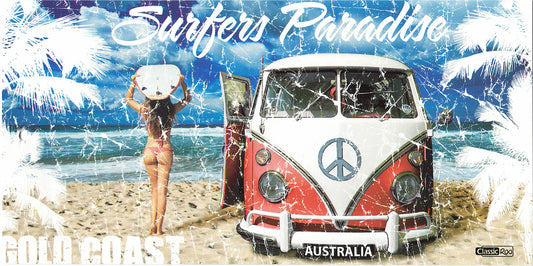100% Cotton Australian Souvenir Aussie Kangaroos Flag Soft Beach Bath Towel Gift, Surfers Paradise V474-701285