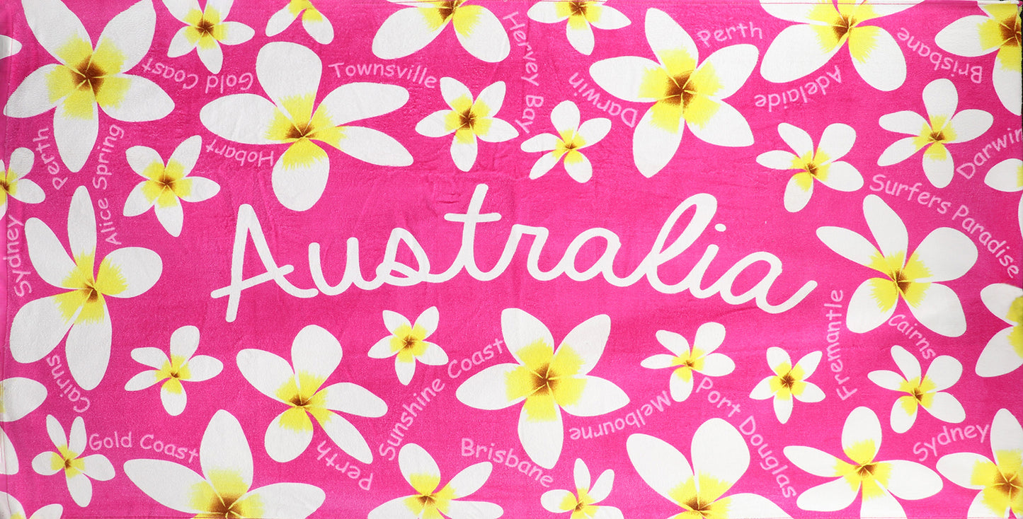 100% Cotton Australian Souvenir Aussie Kangaroos Flag Soft Beach Bath Towel Gift, Aussie Blossom V474-701286