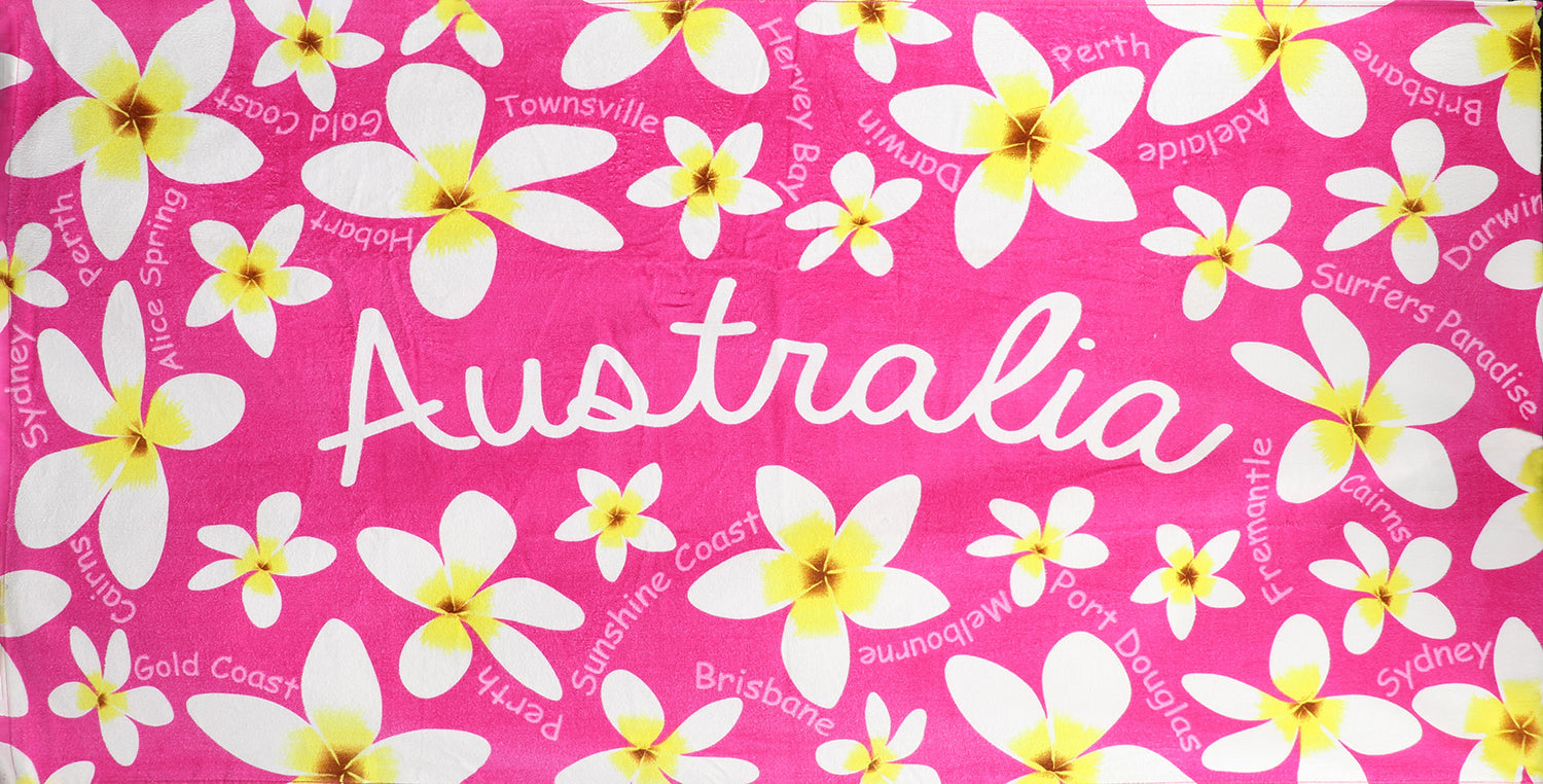 100% Cotton Australian Souvenir Aussie Kangaroos Flag Soft Beach Bath Towel Gift, Aussie Blossom V474-701286