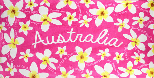 100% Cotton Australian Souvenir Aussie Kangaroos Flag Soft Beach Bath Towel Gift, Aussie Blossom V474-701286