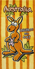 100% Cotton Australian Souvenir Aussie Kangaroos Flag Soft Beach Bath Towel Gift, Kangaroo V474-701287