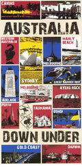 100% Cotton Australian Souvenir Aussie Kangaroos Flag Soft Beach Bath Towel Gift, Australia Down Under V474-701288