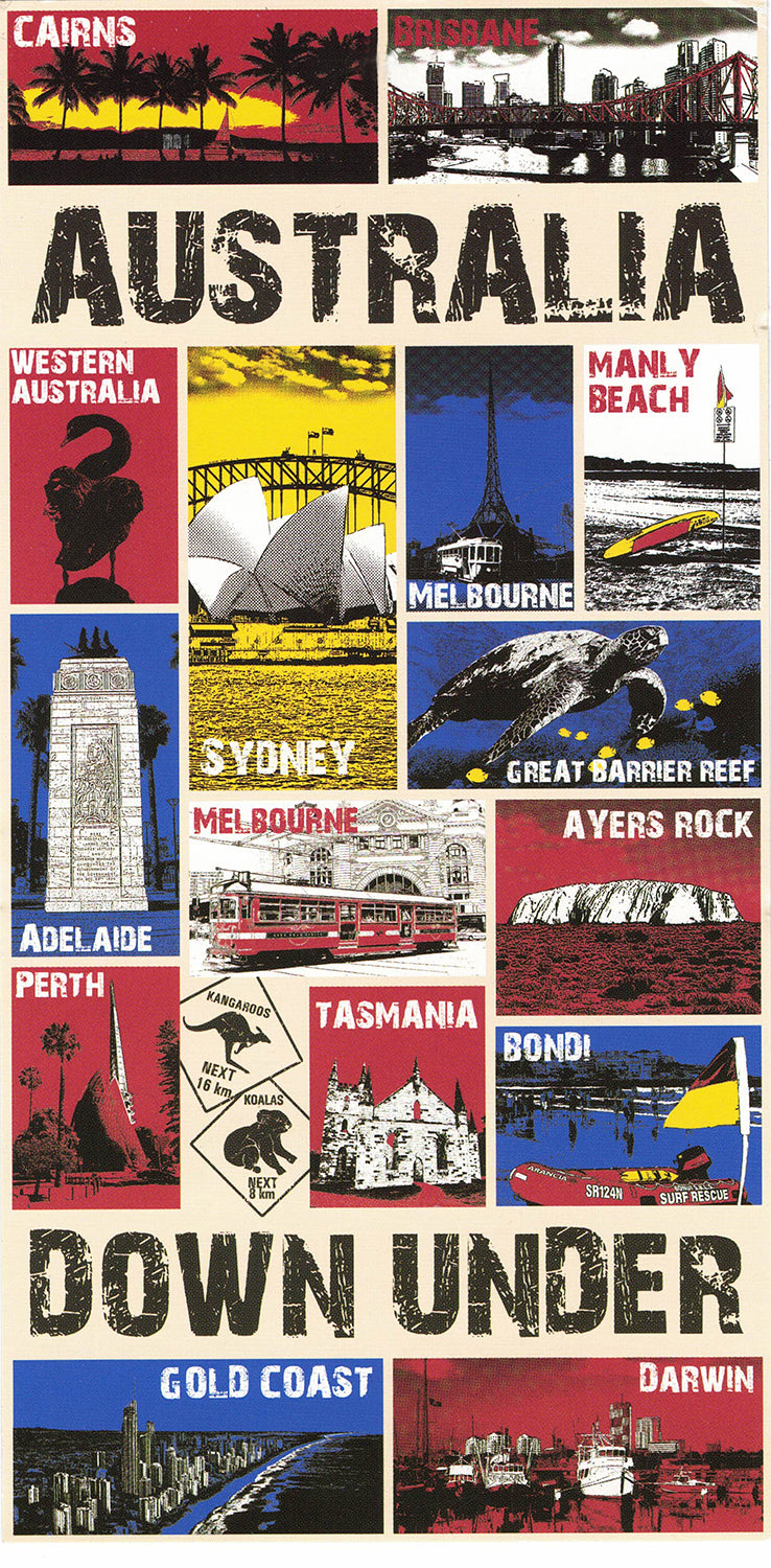 100% Cotton Australian Souvenir Aussie Kangaroos Flag Soft Beach Bath Towel Gift, Australia Down Under V474-701288