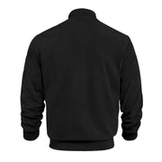 Men's Varsity Bomber Flight Jacket Breathable Windbreaker Zip Coat Faux Leather, Black, M