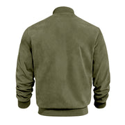 Men's Varsity Bomber Flight Jacket Breathable Windbreaker Zip Coat Faux Leather, Green, 2XL