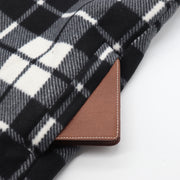 Men's Hooded Flannel Jacket Flannelette Plaid Fleece Shirt Zip Up Winter Coat, Black, M