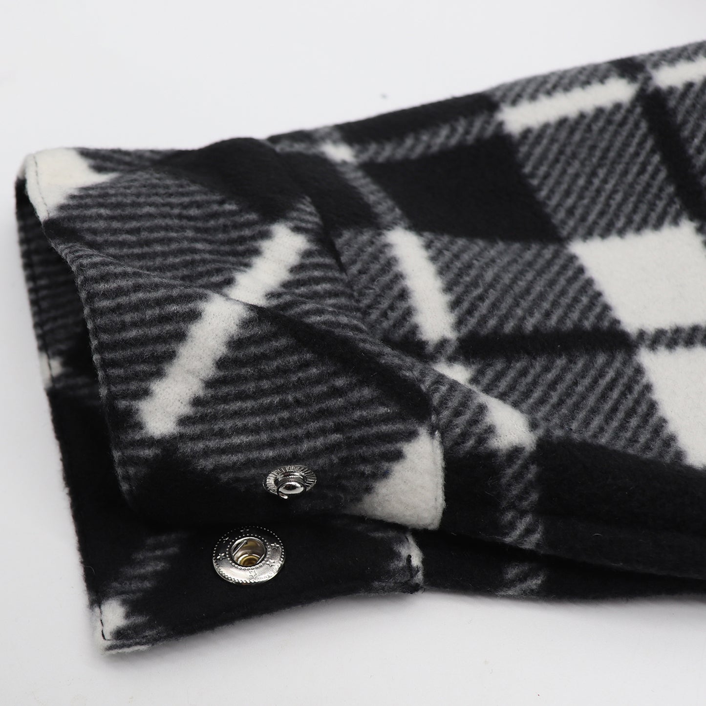 Men's Hooded Flannel Jacket Flannelette Plaid Fleece Shirt Zip Up Winter Coat, Black, XL V474-738330