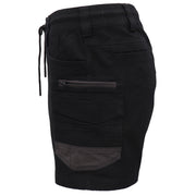 Mens Cargo Cotton Work Shorts 10 Pockets Tradies Utility Pants Workwear Trousers, Black, 28