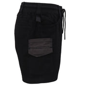 Mens Cargo Cotton Work Shorts 10 Pockets Tradies Utility Pants Workwear Trousers, Black, 36