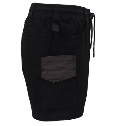 Mens Cargo Cotton Work Shorts 10 Pockets Tradies Utility Pants Workwear Trousers, Black, 38 V474-739027