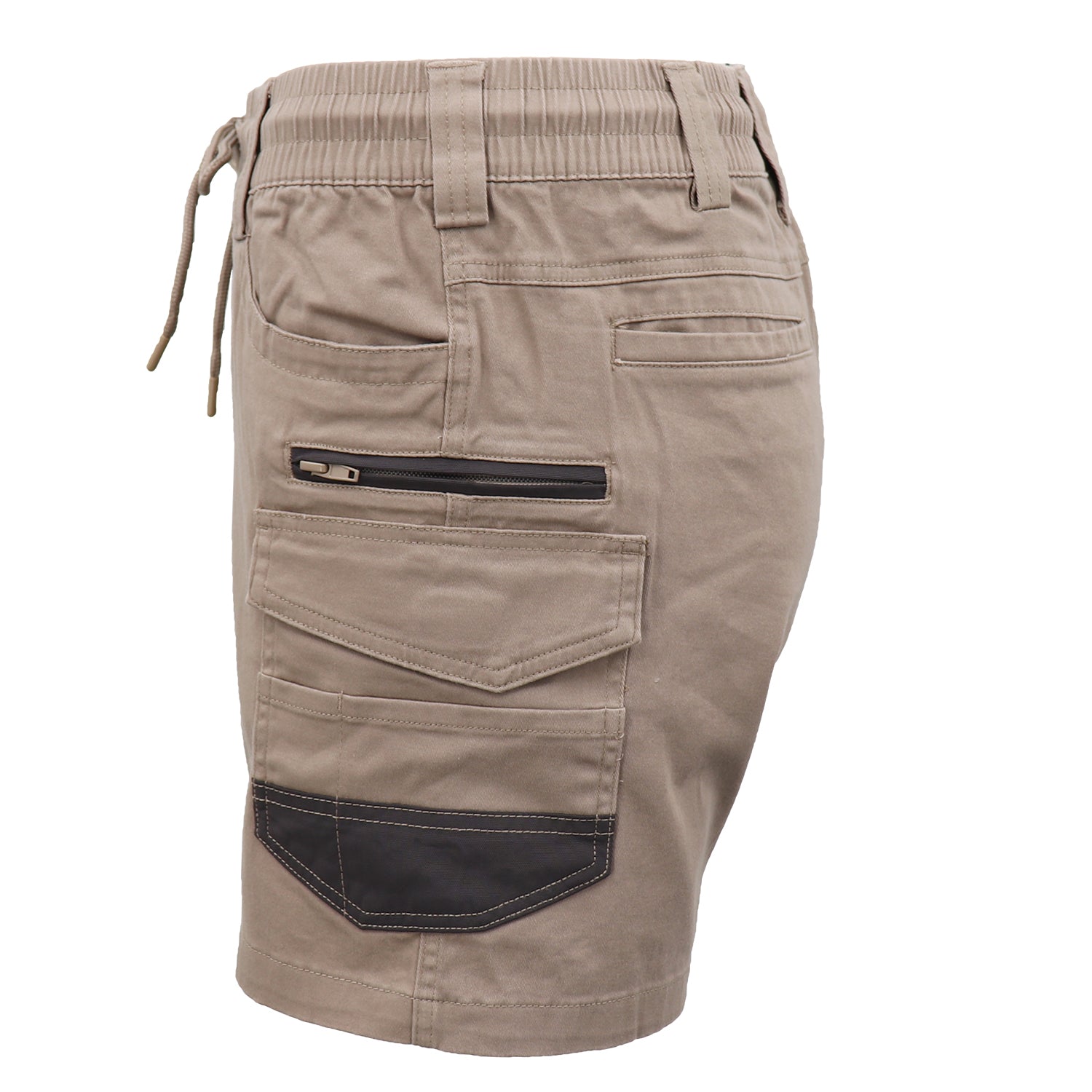 Mens Cargo Cotton Work Shorts 10 Pockets Tradies Utility Pants Workwear Trousers, Khaki, 36