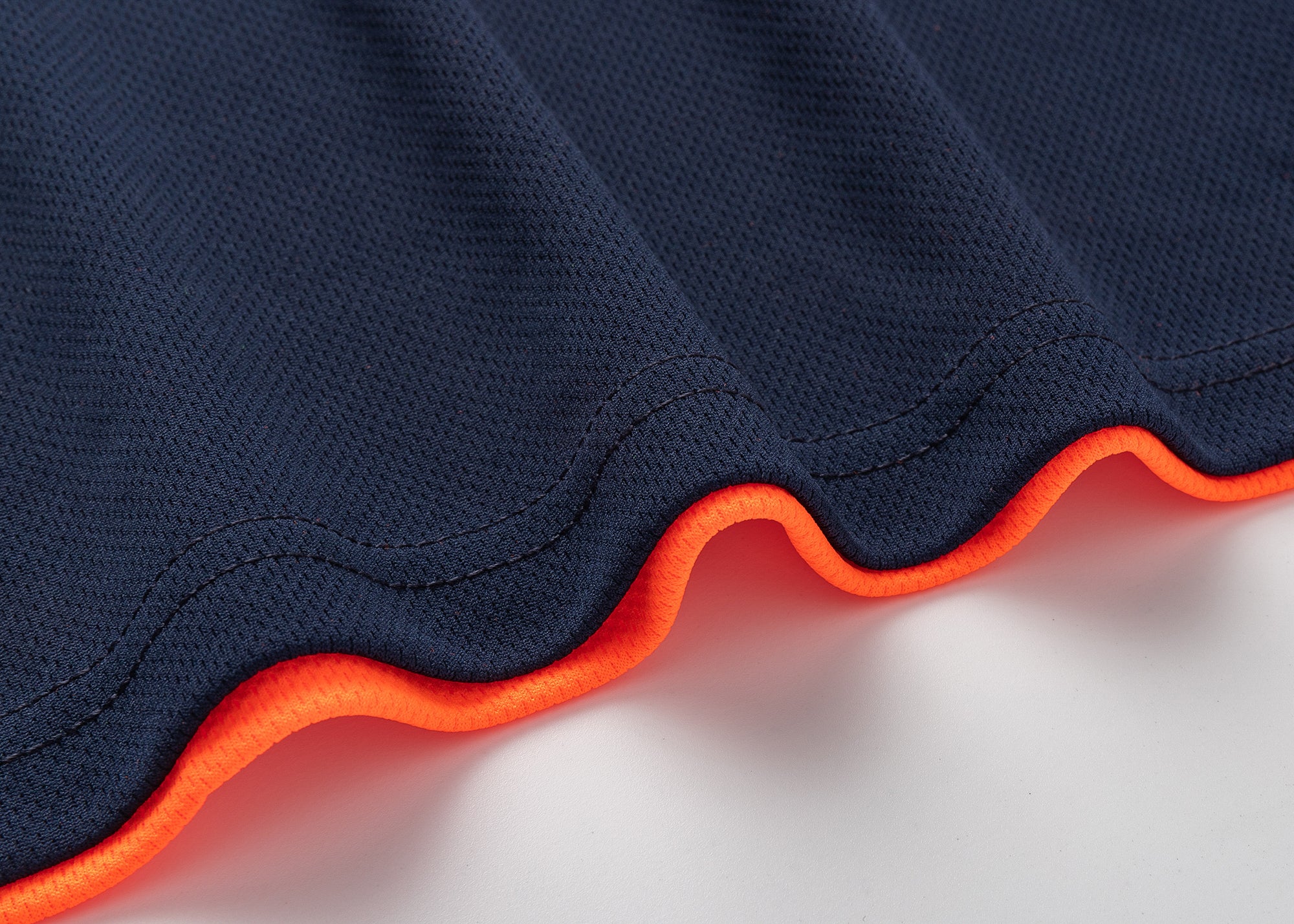 HI VIS Long Sleeve Polo Shirt Reflective Tape Safety Tradie Work Wear Tops Tee, Fluro Orange / Navy, L