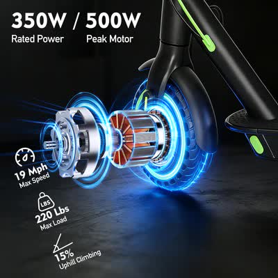 BUNA Classic Electric Scooter for Adults, 350W Motor, 25KM/H, 25 KM Range, 8.5" Pneumatic Tires V485-BUNAF20ESCT
