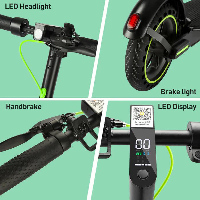 BUNA Classic Electric Scooter for Adults, 350W Motor, 25KM/H, 25 KM Range, 8.5" Pneumatic Tires V485-BUNAF20ESCT