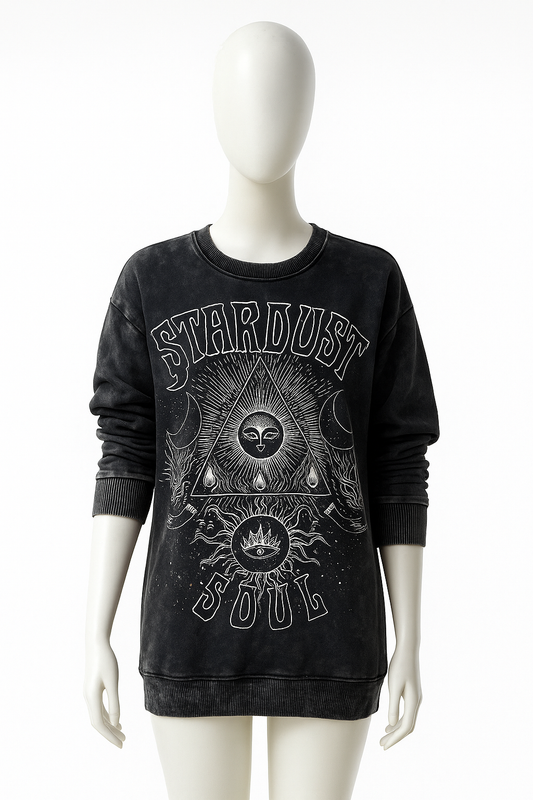 Mineral Wash Graphic Sweatshirt Black M V485-MINERALWASHBLACK-M