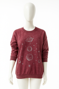 Mineral Wash Graphic Sweatshirt Burgundy M V485-MINERALWASHBURGUNDY-M