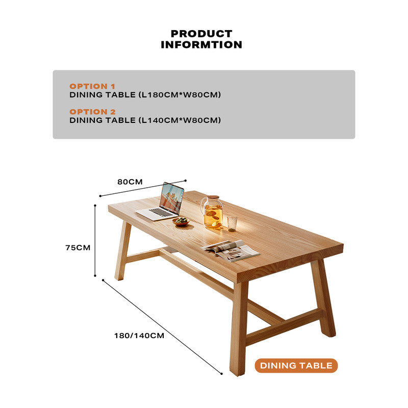 1.4M Solid Wood Dining Table Square Dining Table Dining Table Kitchen Furniture V488-DNTB-S