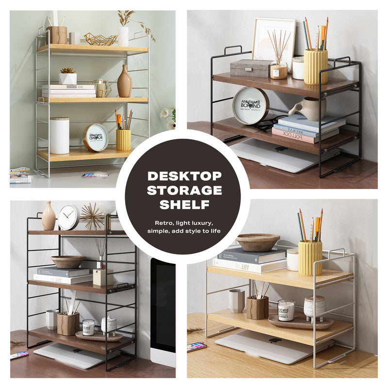 Desktop Storage Rack Bookshelf Office V488-DSSTL-BT
