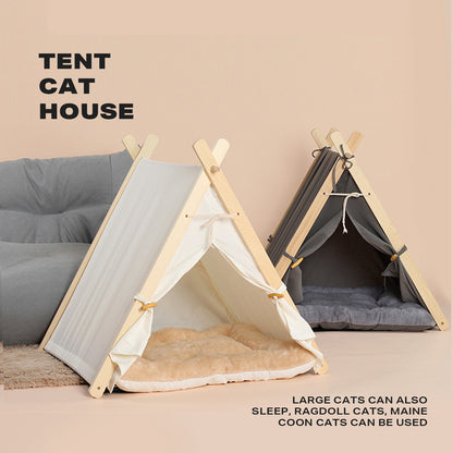 Pets Teepee Dogs Tent Removable and Washable Cats Tents Dog Cat Bed With Cushion V488-PCPTN-GR