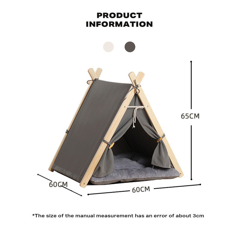 Pets Teepee Dogs Tent Removable and Washable Cats Tents Dog Cat Bed With Cushion V488-PCPTN-OW