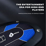 10 Player Foldable Blue Color Poker Table Blackjack Texas Holdem Table with Cup Holders V488-POKER - BLUE