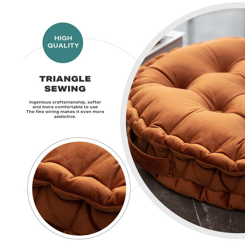 Luxury Round Pouf Tatami Cushion Meditation Floor Mat with Handle V488-RTP-GE