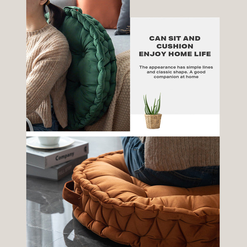 Luxury Round Pouf Tatami Cushion Meditation Floor Mat with Handle V488-RTP-PK