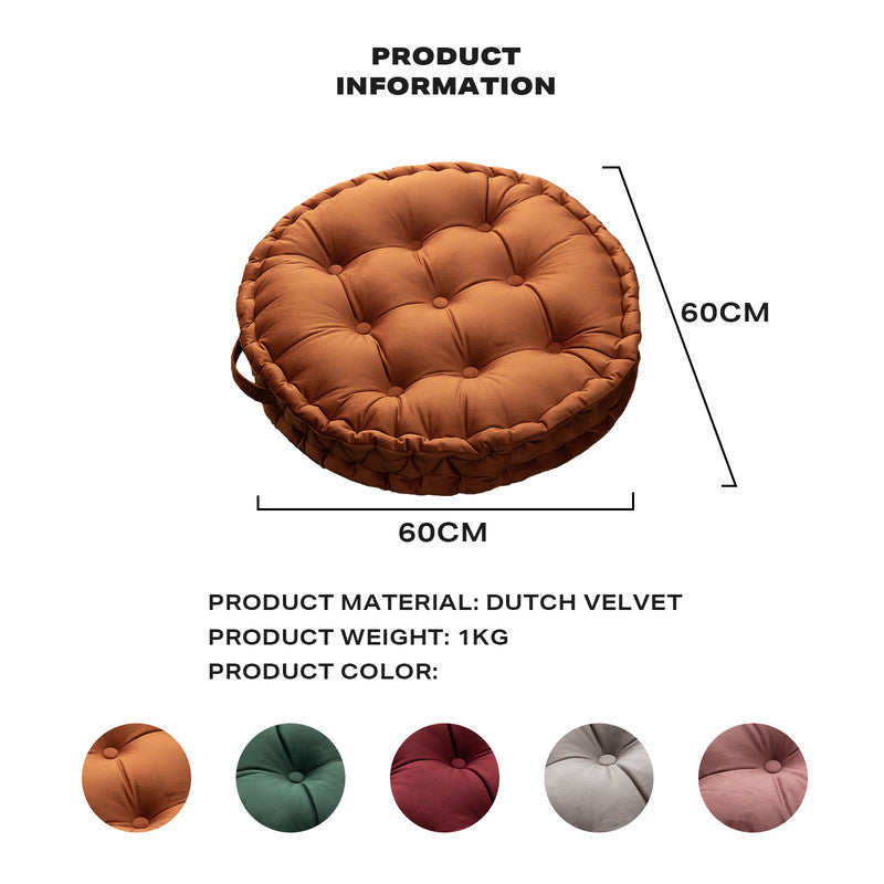 Luxury Round Pouf Tatami Cushion Meditation Floor Mat with Handle V488-RTP-PK