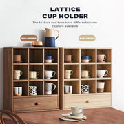 DISPLAY STAND TEA CUP SHELFING FURNITURE CUBE CABINET W/ DRAWERS V488-SCC-WD