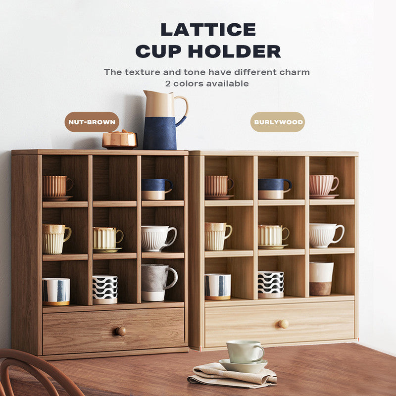 DISPLAY STAND TEA CUP SHELFING FURNITURE CUBE CABINET W/ DRAWERS V488-SCC-WD
