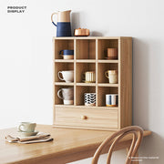 DISPLAY STAND TEA CUP SHELFING FURNITURE CUBE CABINET W/ DRAWERS V488-SCC-WD