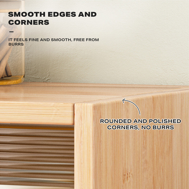 Bamboo Dustproof Cup Storage Cabinet with Sliding Acrylic Door V488-SCMA-WD
