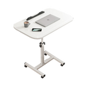 Movable lifting computer table bedside portable table(White) V488-TBFRL-WH