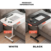 Movable lifting computer table bedside portable table(White) V488-TBFRL-WH