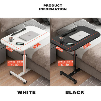 Movable lifting computer table bedside portable table(White) V488-TBFRL-WH