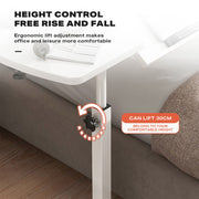 Movable lifting computer table bedside portable table(White) V488-TBFRL-WH