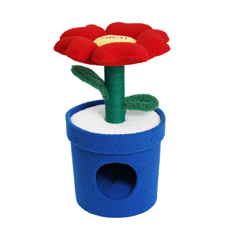 Rich Flower Cat Tree with Scratcher Pole Cat Tower with Hidaway Cat Bed Furbulous Cat Tree V488-Z1A00130
