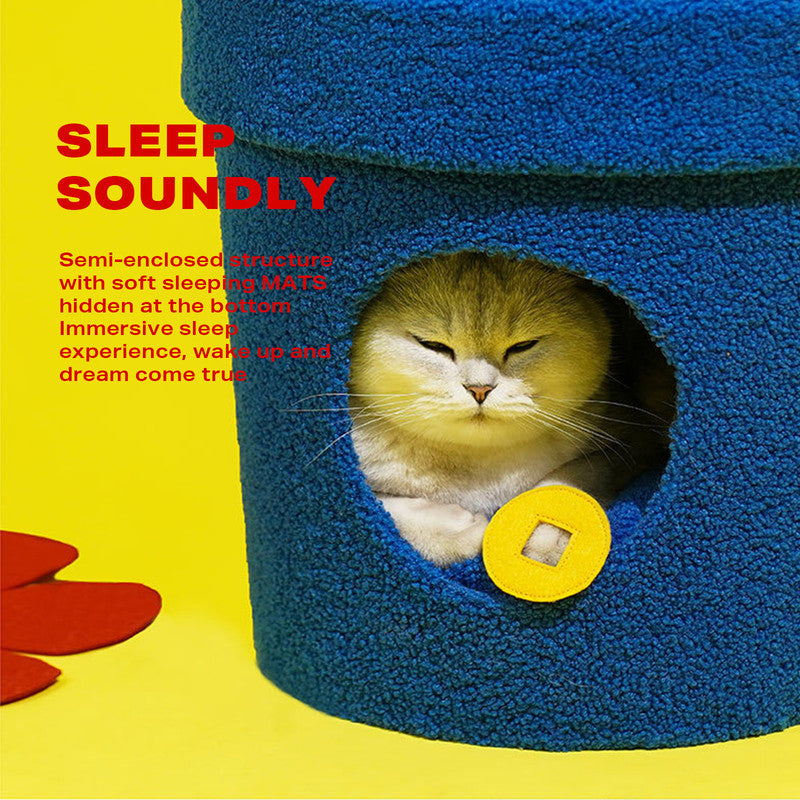 Rich Flower Cat Tree with Scratcher Pole Cat Tower with Hidaway Cat Bed Furbulous Cat Tree V488-Z1A00130