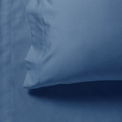 1000TC Ultra Soft Fitted Sheet & 2 Pillowcases Set - Double Size Bed - Greyish Blue V493-ADF-18