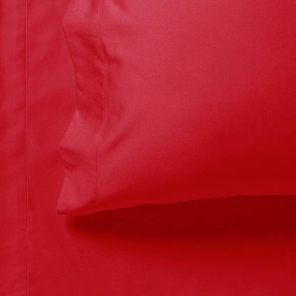 1000TC Ultra Soft King Single Size Bed Red Flat & Fitted Sheet Set V493-AKSS-04