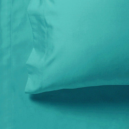 1000TC Ultra Soft Fitted Sheet & 2 Pillowcases Set - Queen Size Bed - Teal V493-AQF-07