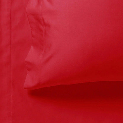 1000TC Ultra Soft Fitted Sheet & Pillowcase Set - Single Size Bed - Red V493-ASF-04