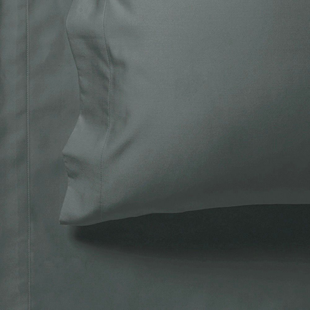 1000TC Ultra Soft Fitted Sheet & Pillowcase Set - Single Size Bed - Charcoal V493-ASF-11