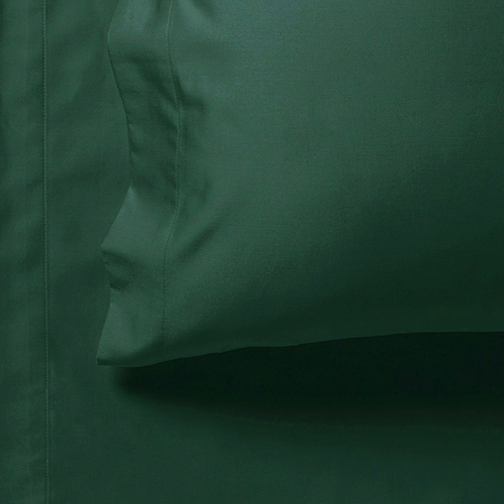 1000TC Ultra Soft Fitted Sheet & Pillowcase Set - Single Size Bed - Dark Green V493-ASF-17
