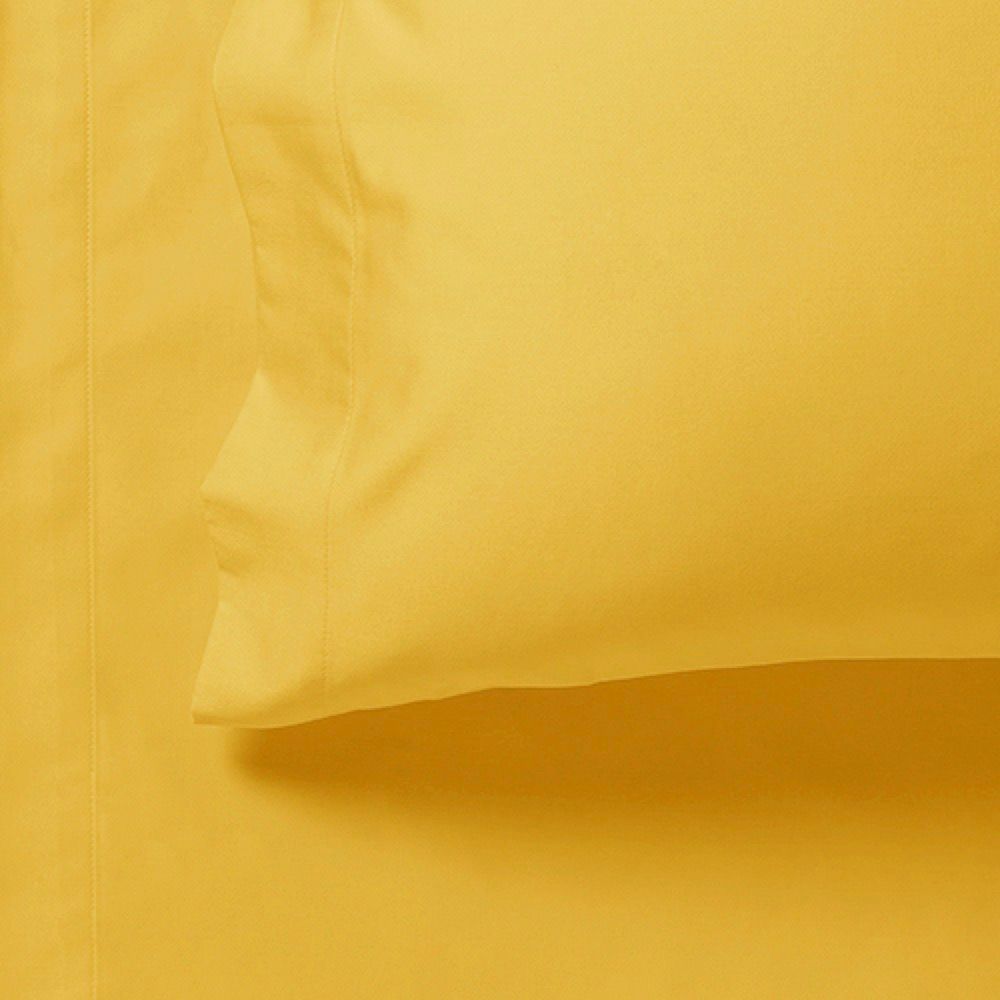 1000TC Ultra Soft Fitted Sheet & Pillowcase Set - Single Size Bed - Yellow V493-ASF-21