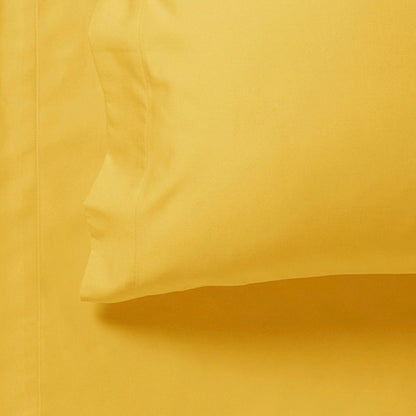 1000TC Ultra Soft Fitted Sheet & Pillowcase Set - Single Size Bed - Yellow V493-ASF-21
