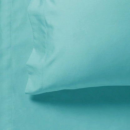 1000TC Ultra Soft Fitted Sheet & 2 Pillowcases Set - Super King Size Bed - Aqua V493-ASKF-20