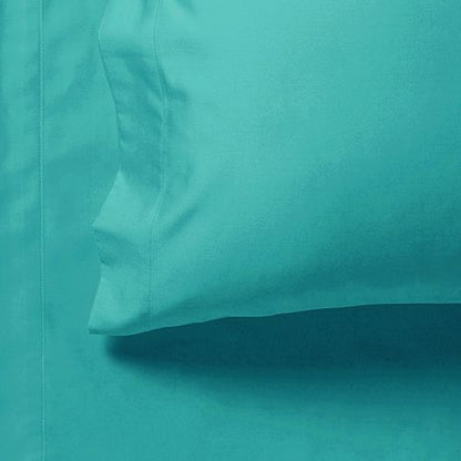 1000TC Ultra Soft Single Size Bed Teal Flat & Fitted Sheet Set V493-ASS-07